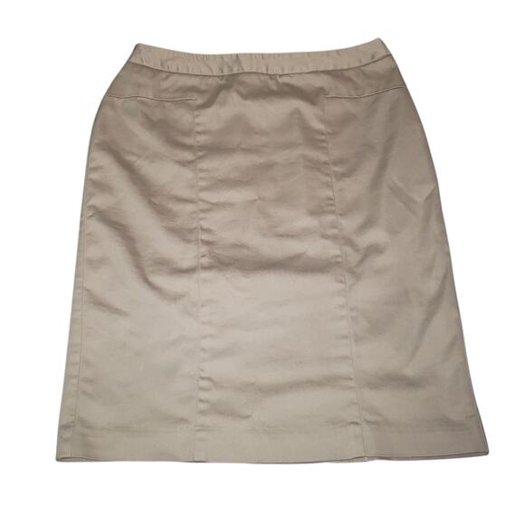 Worthington Beige Pencil Skirt Size 8 Double Vent Professional Career Attire - Picture 1 of 9